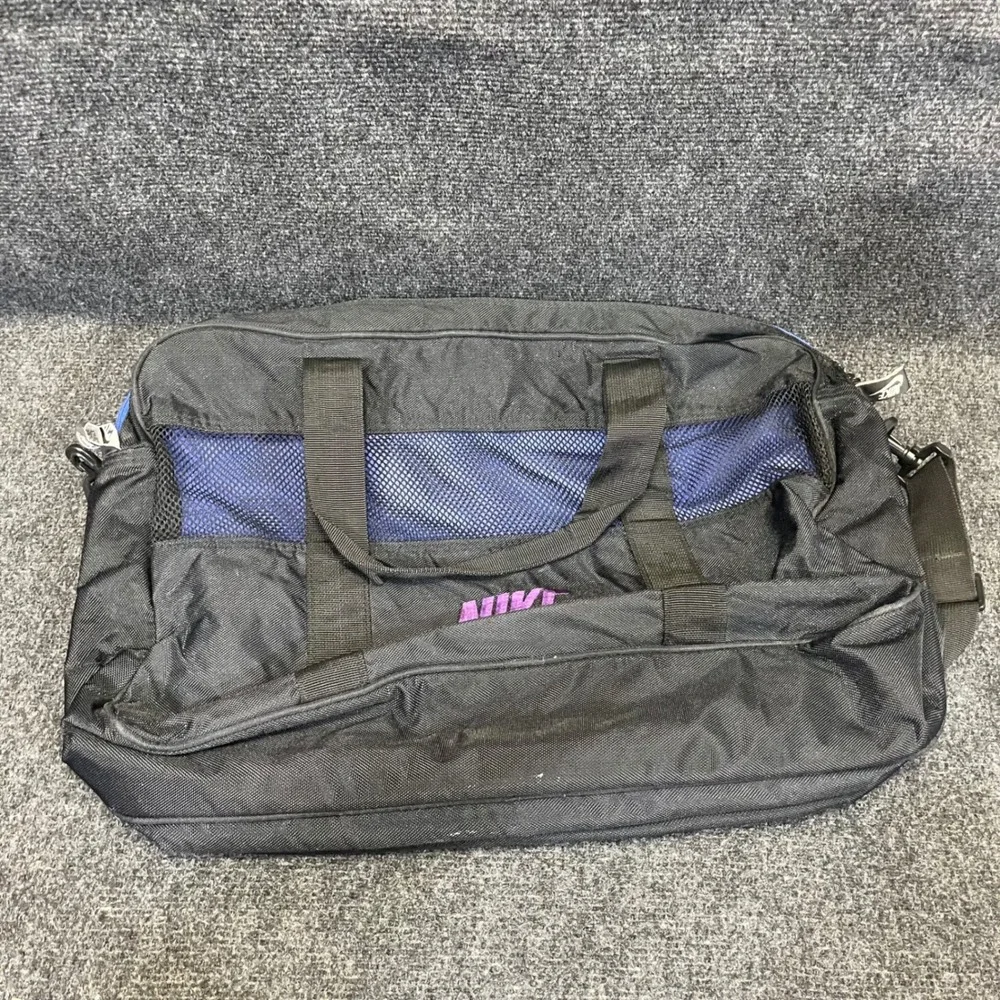 Nike F3-12-03-BTH Black/Blue‎ Vintage Court Tennis Duffel Bag 100% Nylon Gym Bag